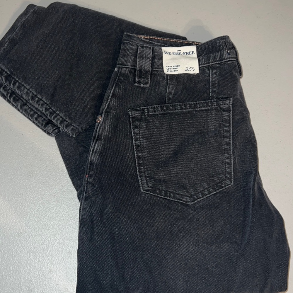 We The Free Black Crvy Straight Jean